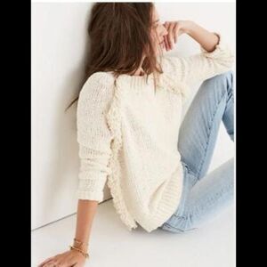 Madewell Loop-Edge Pullover Sweater Ivory Cozy Oversized Women's M